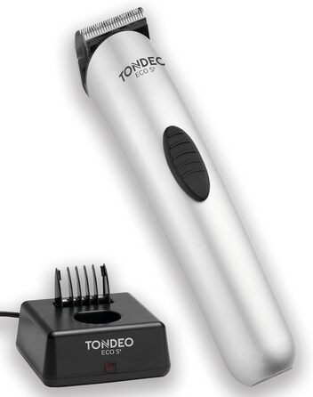 Професійна машинка для стрижки волосся TONDEO ECO S PLUS SILVER з підставкою для зарядки та насадками для 4 довжин