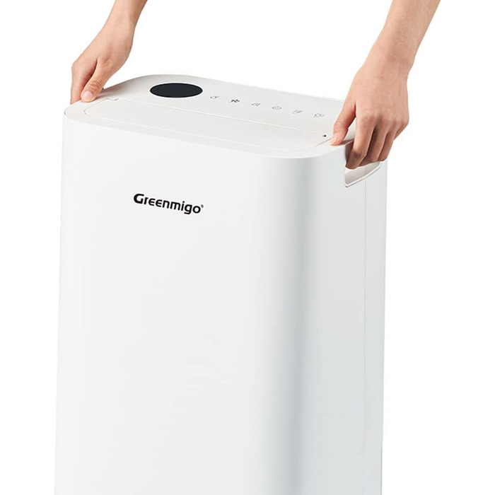 Осушувач повітря Greenmigo 25 л/доба з WiFi, HEPA-фільтром, іонізатором, для приміщень до 70 м², електричний очищувач повітря, мобільна сушка білизни, керування через додаток, таймер 24 год