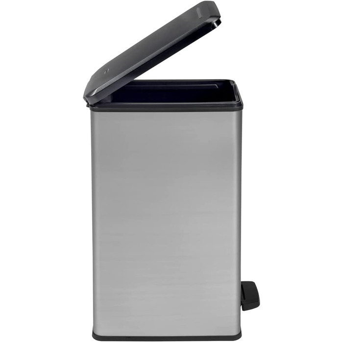 Смітник Curver Deco Slim 40 л, пластик, чорний/металік, 42x25x61 см