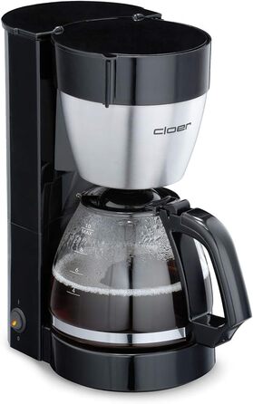 Кавоварка фільтраційна Cloer 5019 з функцією підігріву, 800 Вт, на 10 чашок, чорна, скляний глечик, фільтр 1x4