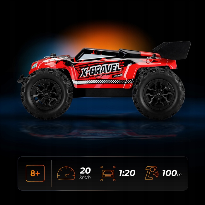 Радіокерований монстр-трак Overmax X-Gravel RC 1:20 (швидкість до 20 км/год)