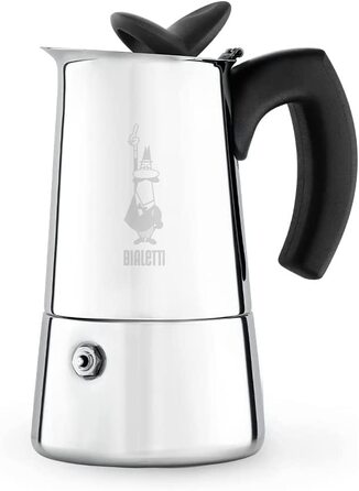Кавоварка Bialetti Musa з нержавіючої сталі на 2 чашки – класична гейзерна кавоварка для плити, італійська якість