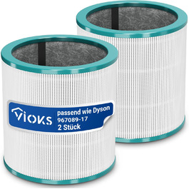 HEPA-фільтр VIOKS для очищувача повітря Dyson Pure Cool Link TP02/TP03/TP00/AM11/BP01, комплект 2 шт, змінний фільтр 967089-17 968126-03