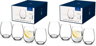 Набір склянок для води Villeroy & Boch Entree, 4 шт. по 250 мл, прозоре кришталеве скло, підходять для посудомийки