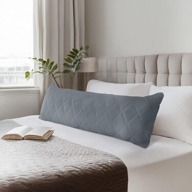 Подушка для вагітних та сну Utopia Bedding, стегана подушка-обіймашка для сну на боці, м'який поліестер, 40x145 см, сіра
