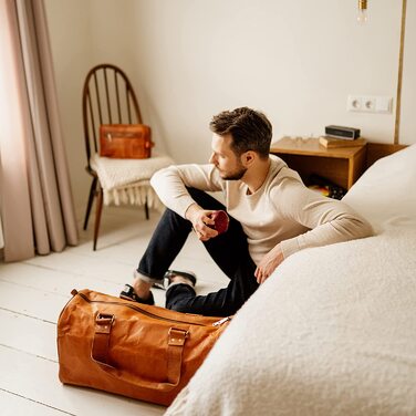 Дорожня шкіряна сумка Berliner Bags Oslo, коричнева, 45 л, для жінок і чоловіків