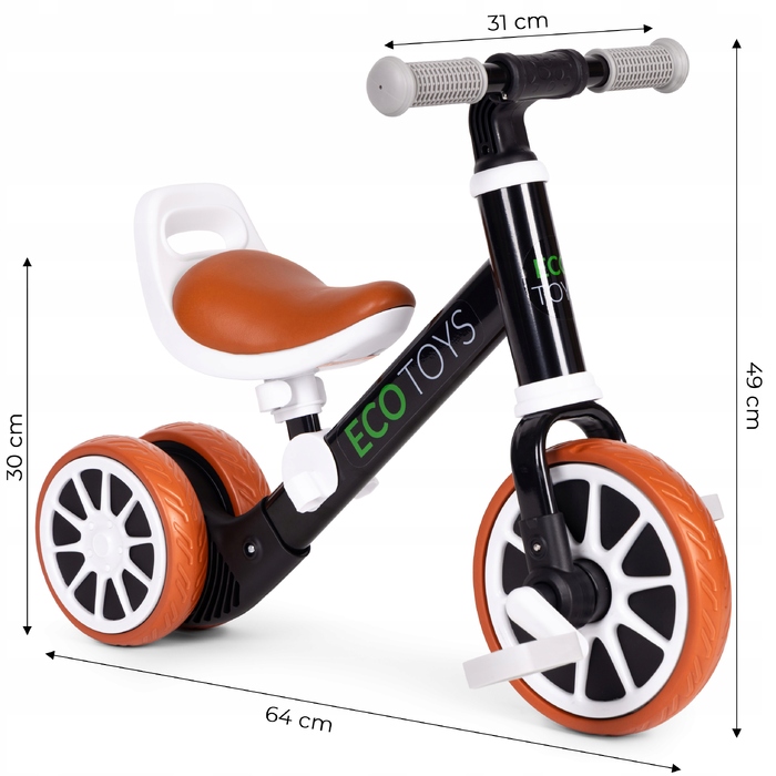 Беговел-машинка 2в1 з педалями ECOTOYS, чорний
