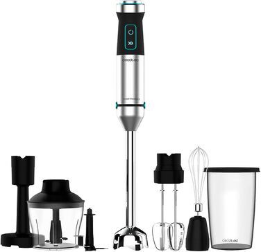 Блендер Cecotec Stabmixer Power TitanBlack 1500 XL Cream - 1500 Вт, технологія CrossBlades, чорне титанове покриття, XL-фут, захист від бризок, 2 аксесуари