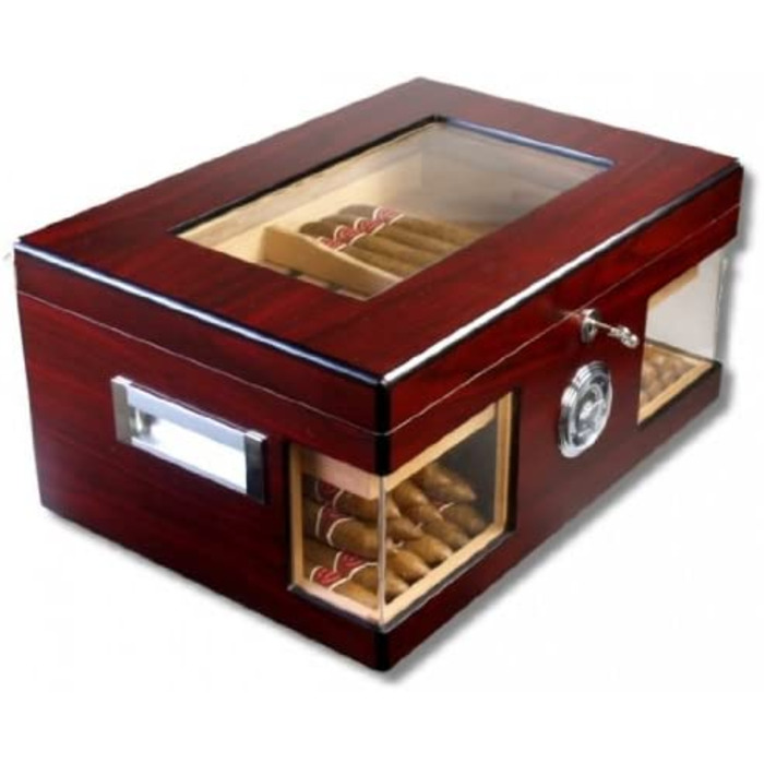 Дерев'яний хумідор Wood Wonderful V-1320 з кришталевим склом для зберігання сигар