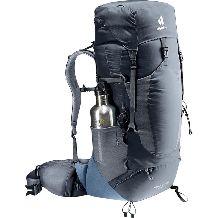 Рюкзак для трекінгу Deuter Aircontact Lite 40+10 л, чорний-синій, легкий, одноколірний