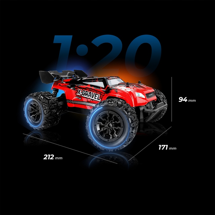 Радіокерований монстр-трак Overmax X-Gravel RC 1:20 (швидкість до 20 км/год)