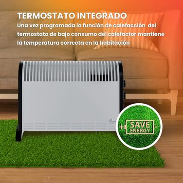 Конвектор Extralink LCV-06 2000Вт з термостатом і вентилятором, 3 режими, компактний, захист від перегріву