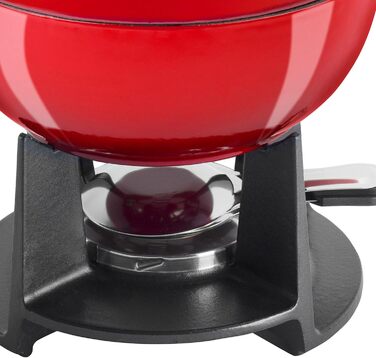 Набір для фондю Zwilling 40201-002 Cherry Emaille: Чавунна пательня, 6 виделок з нержавіючої сталі, для сиру та шоколаду, для всіх типів плит