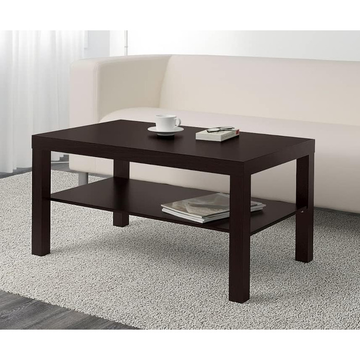 Журнальний стіл IKEA Lack чорний/коричневий 90x55 см, дерев'яний, для вітальні