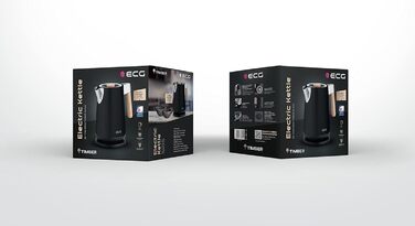 Електрична гриль-решітка ECG RK 1768 Strix Timber Black, чорна, дерев'яна ручка