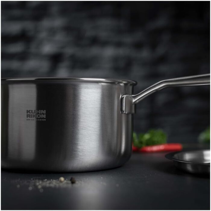 Набір каструль Kuhn Rikon Culinary Fiveply: сотейник 1,7 л, каструлі 3,4 л та 6,4 л, нержавіюча сталь