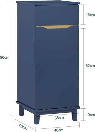Тумбочка під раковину SoBuy BZR113-B, шафка для ванної кімнати, 60x59x30 см, блакитна
