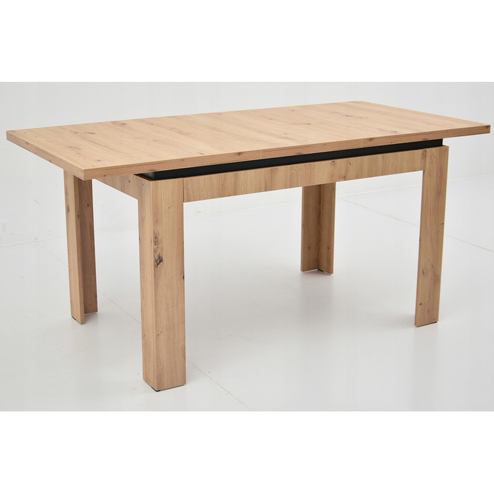 Обідній стіл ARTISAN (80x120 см, розкладний до 160 см) та 4 оббиті стільці сірого кольору