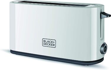 Тостер Black+Decker BXTO1001E, 1000 Вт, білий, з великим екстрадовгим слотом, 7 режимів підсмажування, функція High-Lift, зупинка, змотування кабелю