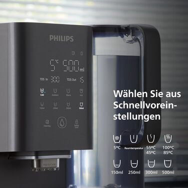 Фільтр для води зворотного осмосу Philips ADD6921DG/10 з охолодженням та підігрівом - видаляє до 110 забруднень, термін служби фільтра 1 рік