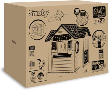 Дитячий ігровий будиночок Smoby Life Chef з кухнею та прилавком (124x132x135 см) - вуличний, з переробленого пластику, для дітей від 2 років
