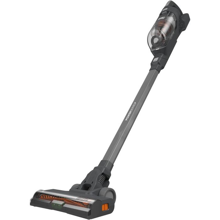 Акумуляторний пилосос BLACK+DECKER 3-в-1 BHFEA520J, 18В, безмішковий, ручний та підлоговий, турбощітка, 2 режими, бездротовий, з настінним кріпленням, щілинною насадкою, вбудованим акумулятором і зарядним кабелем