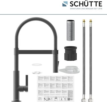 Змішувач кухонний SCHÜTTE Miami 79142 графіт, з висувним душем, одинарний важіль
