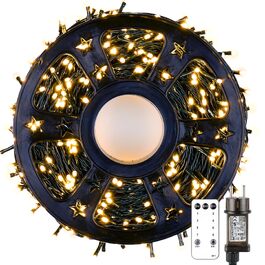 Світлодіодна гірлянда MAGGIFT 400 LED (80м), теплий білий колір, з пультом та таймером, 8 режимів роботи, водонепроникна IP44 для вулиці, саду та дому