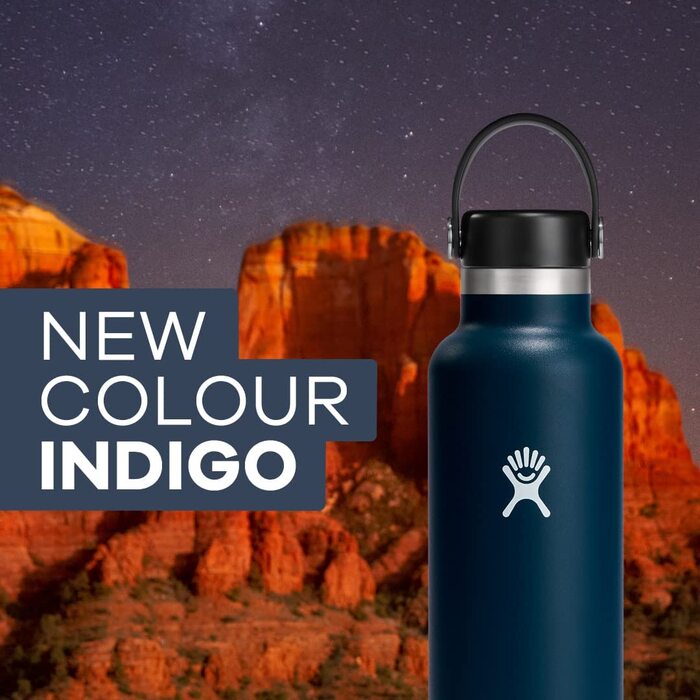 Термобутилка Hydro Flask 709 мл індиго – вакуумна сталева пляшка для води, спортивна, герметична, з кришкою Flex Cap, підходить для посудомийної машини, стандартна шийка