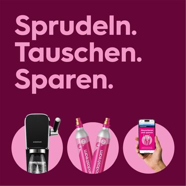 Сифон для газування води SodaStream ART, пляшка 1л та циліндр CO2, чорний