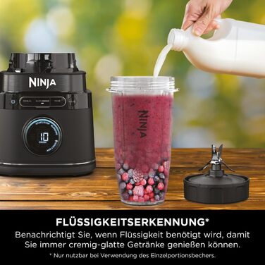 Блендер Ninja 2-в-1 Detect Power Mixer Pro 1200Вт з глечиком і 2 чашами, для смузі, подрібнення овочів та льоду, чорний TB301EU