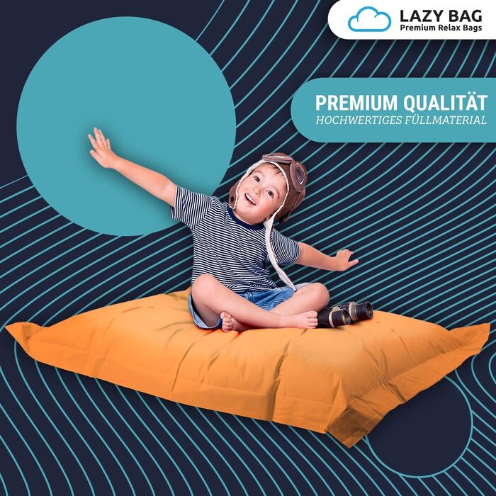 Великий крісло-мішок LAZY BAG XL 160x125 см, 300 л, універсальний для дітей і дорослих, ергономічний, німецький бренд, коричневий, для дому та вулиці, наповнювач EPS-перли