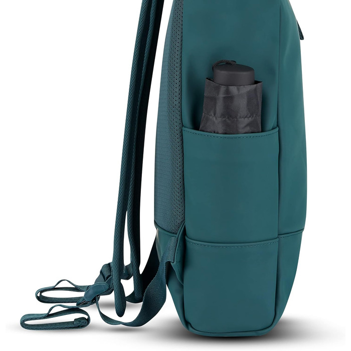 Рюкзак Johnny Urban Harvey Medium Aquamarinblau 15л — водонепроникний роллтоп з відділенням для ноутбука, для міста, уні та бізнесу, матове PU покриття, унісекс