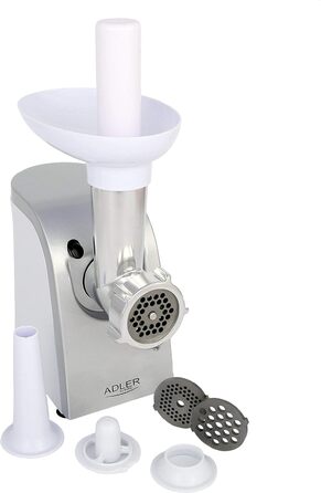 М'ясорубка Adler AD 4808, 350 Вт, 1500Вт макс, нержавіюча сталь 18/8, сіра