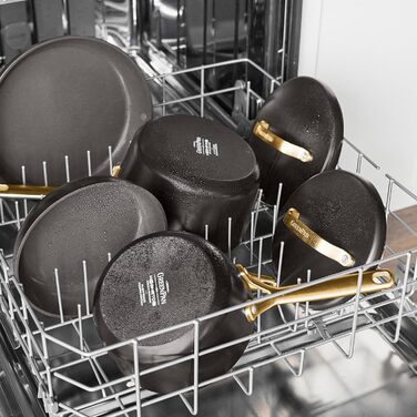 Набір посуду GreenPan GP5 14 предметів з керамічним антипригарним покриттям, індукція, чорний
