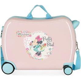 Дитяча валіза Disney Minnie Floral, рожева, ABS, 50x38x20 см, 34 л, 4 колеса, жорсткий корпус, ручна поклажа