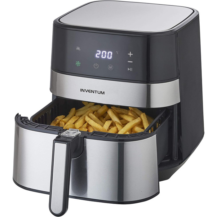 Фритюрниця з гарячим повітрям Inventum GF500HLD, 5 л, 1700 Вт, чорна/нерж. сталь