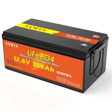 LiFePO4 акумулятор 12V 200Ah 2560Wh з BMS 100A, літієва батарея Deep Cycle для кемпінгу та автобудинків, підтримка 4S4P