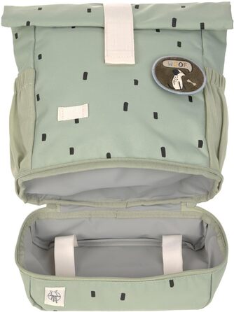 Дитячий рюкзак LÄSSIG Rolltop з нагрудним ременем, водостійкий, 11 л, оливковий, Happy Prints
