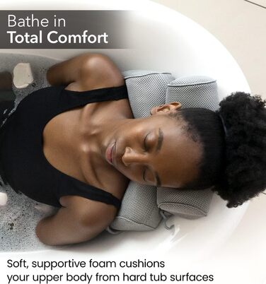 Подушка для ванни Everlasting Comfort – розкішна ортопедична подушка для голови, шиї та спини, підтримка для ванни, спа і релаксу