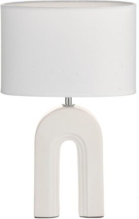 Настільна лампа Pauleen Glow of Purity, E14, 20W, біла/бежева, кераміка, текстильний абажур, нічник