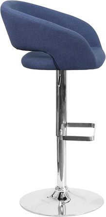 Барний стілець Flash Furniture Erik, синій текстиль, хром, регульована висота, зручна спинка та підніжка