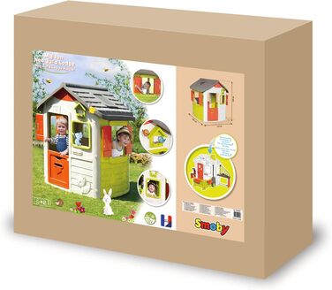 Дитячий будиночок Smoby Life Jura Lodge (115x123x132 см) з переробленого пластику - вуличний будиночок для дітей з годівницею для птахів, для саду та тераси, від 2 років