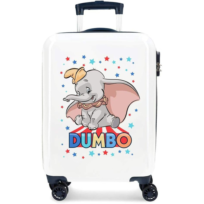 Дитяча валіза Disney Dumbo, жорсткий ABS, 37x55x20 см, 32 л, з кодовим замком, 4 колеса, ручна поклажа, різнокольорова