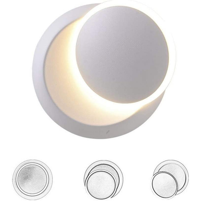 Сучасний LED світильник Chrasy 5W, настінний, з регульованим кутом світла, білий, залізо, для спальні, вітальні та коридору