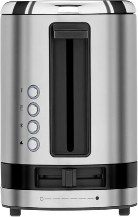 Тостер WMF Küchenminis Langschlitz XXL: тостер з функцією для булочок, 2 слоти, 7 рівнів підсмажування, 900 Вт, нержавіюча сталь матова срібляста