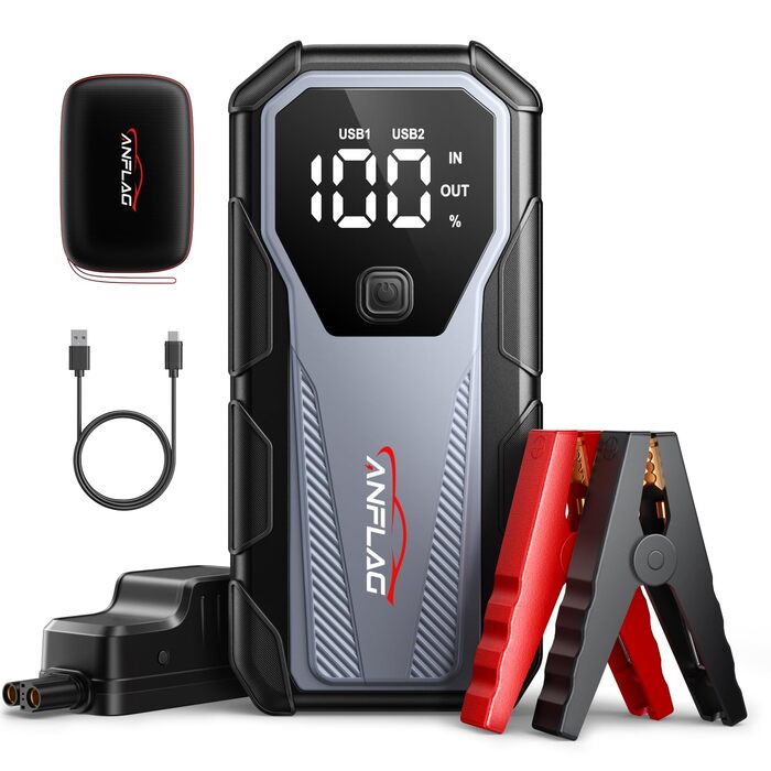Портативний пусковий пристрій Powerbank для автомобіля, 8000A, 12V, для бензинових та дизельних двигунів, Jump Starter з LED, USB зарядка 3.0 BD40