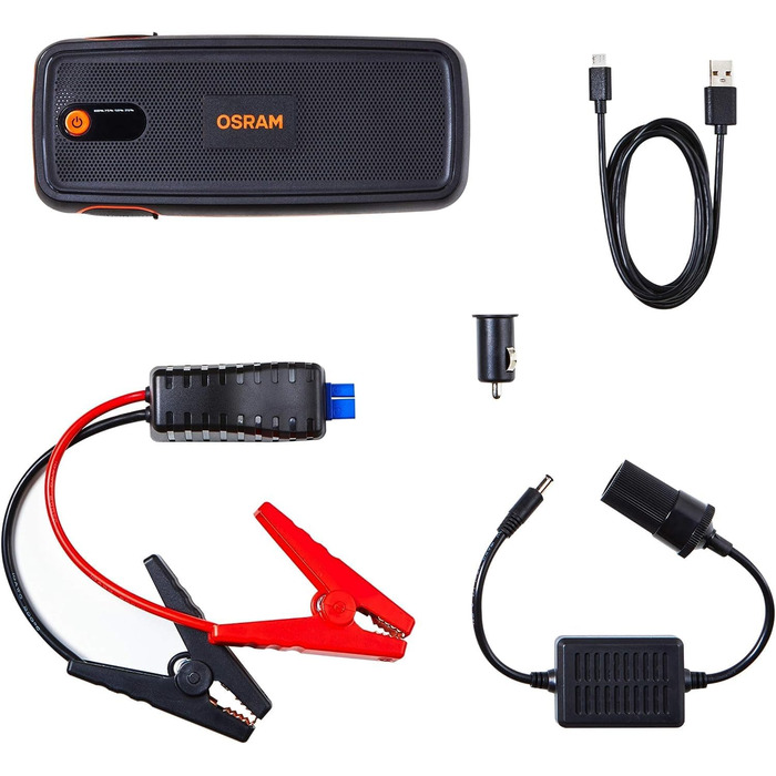 Osram BATTERYstart 400: Літієвий пусковий пристрій 2000A 12V з Powerbank для бензинових та дизельних двигунів (до 8L бензин, 4L дизель), 16800mAh