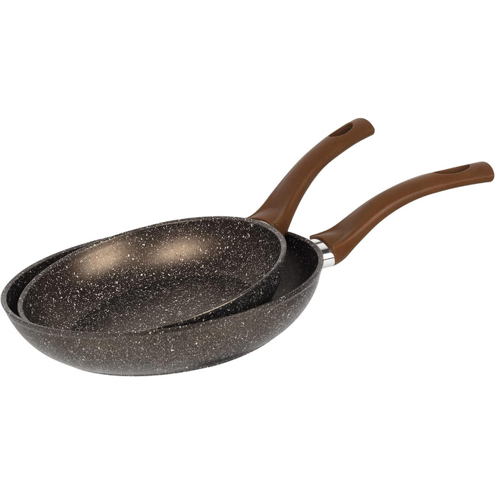 Набір сковорідок Bergner Root 2 шт. 20/24 см, антипригарне покриття, індукція, алюміній, ергономічна ручка, для всіх плит