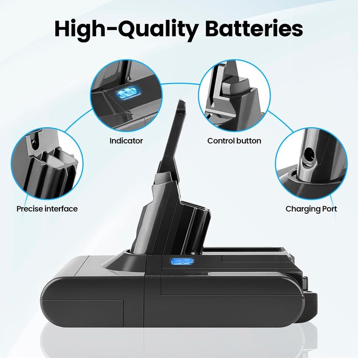 Акумулятор V8 7200mAh для пилососа Dyson V8 Absolute, Animal, Fluffy, Motorhead, Pro SV10 - Замінник
